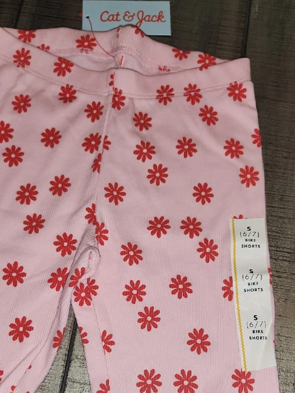 NWT Cat & Jack Pink Shorts with Red Floral Print
